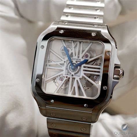 cartier santos xl diamond watch replica|cartier santos dumont skeleton watch.